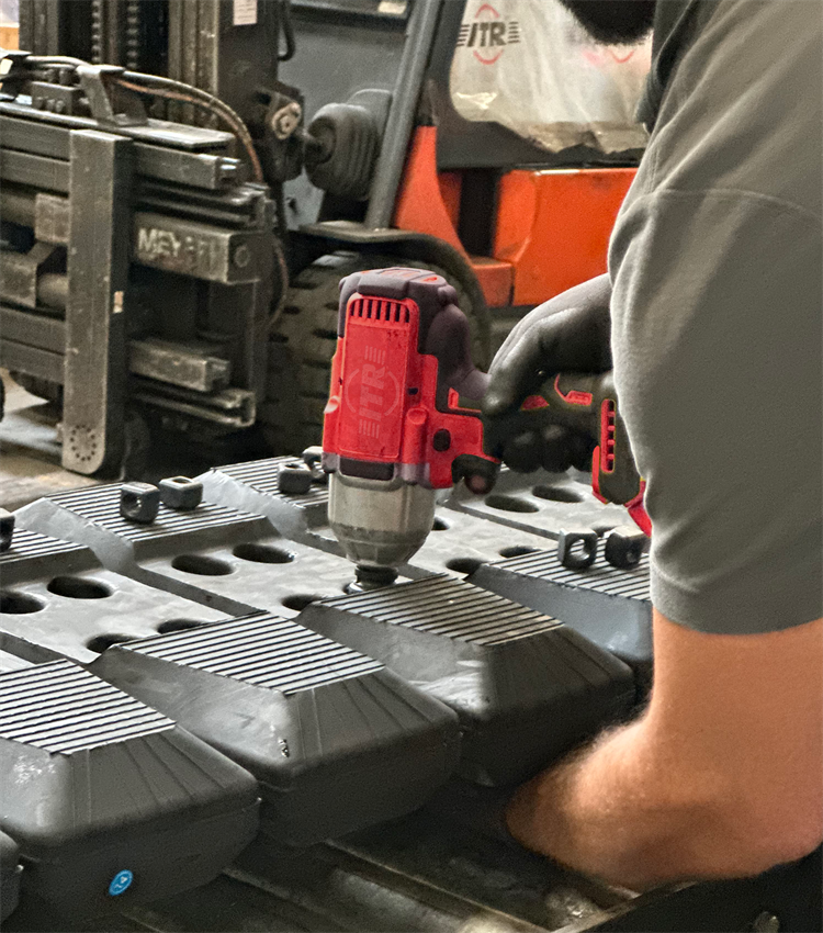 gereed maken van de rubberpads